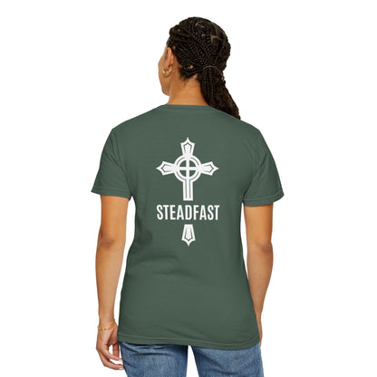 "Steadfast Cross in White", Unisex T-shirt