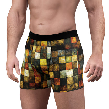 "Wood Block Pattern" #01, Men's Boxer Briefs