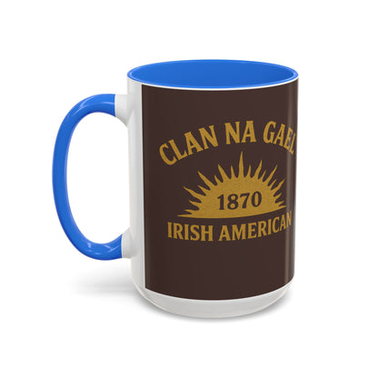 "Clan na Gael - Irish American", Colorful Mugs (11oz, 15oz) (Wild Boar Brown)