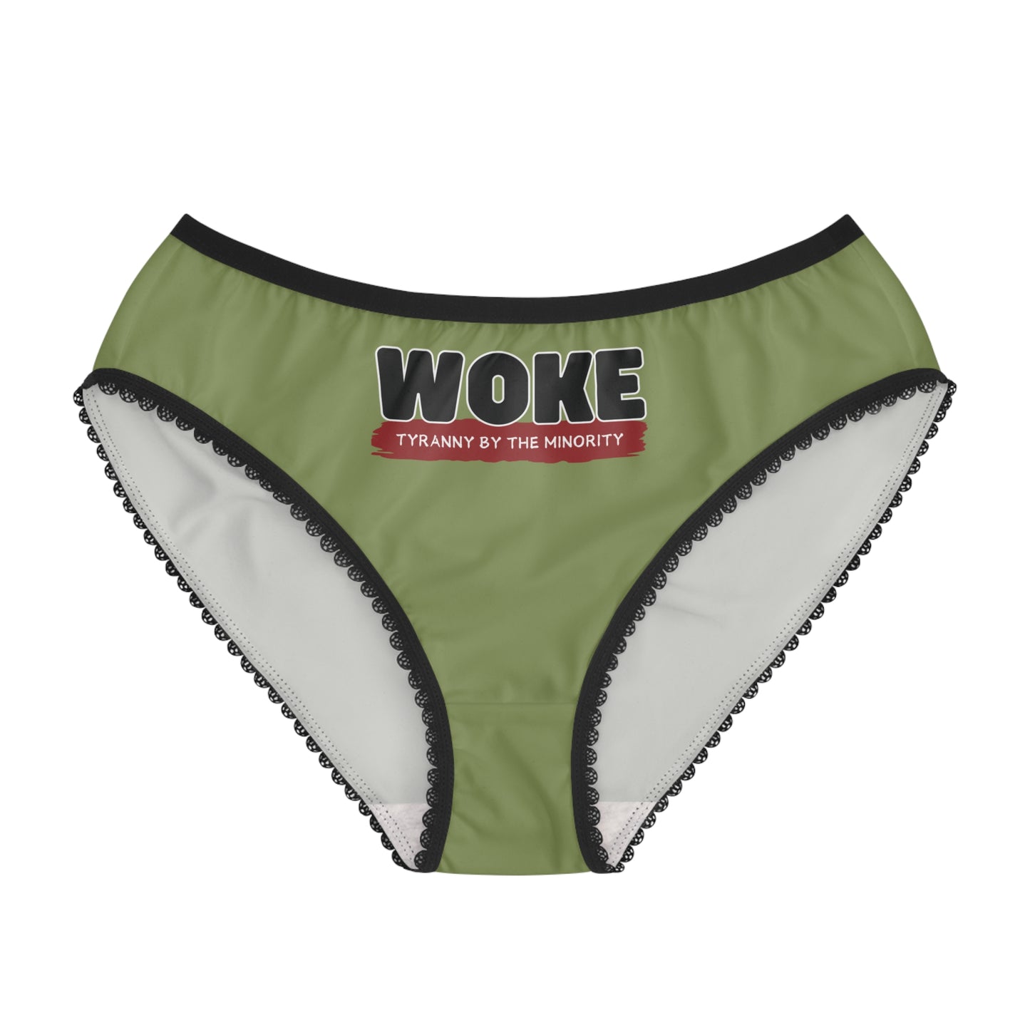 "Woke - Tyranny by the Minority", Women's Briefs (Winter Pear Green)