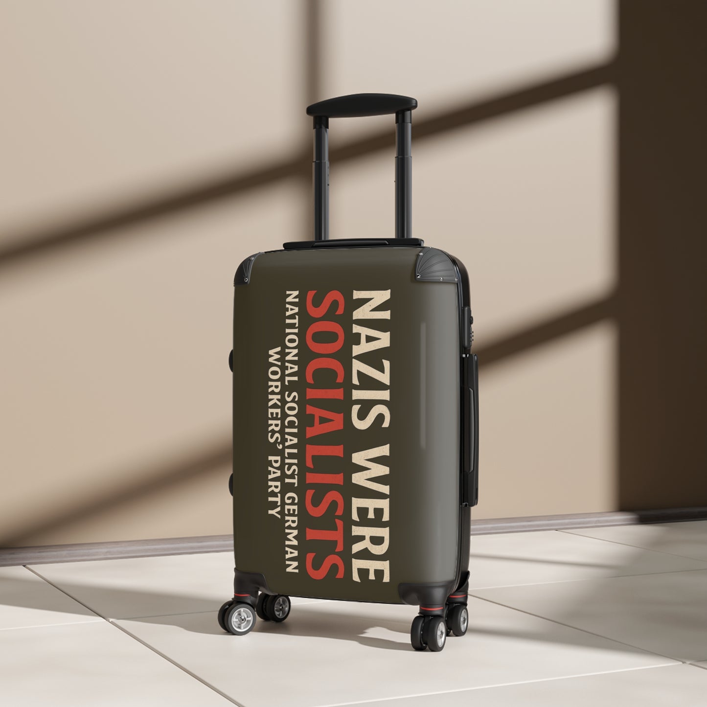 "Nazis were Socialists", Suitcase (Olive Drab Brown)