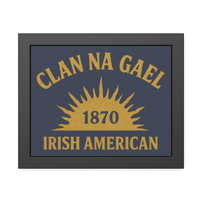 "Clan na Gael - Irish American", Framed Paper Poster (Blue Burka Grey)