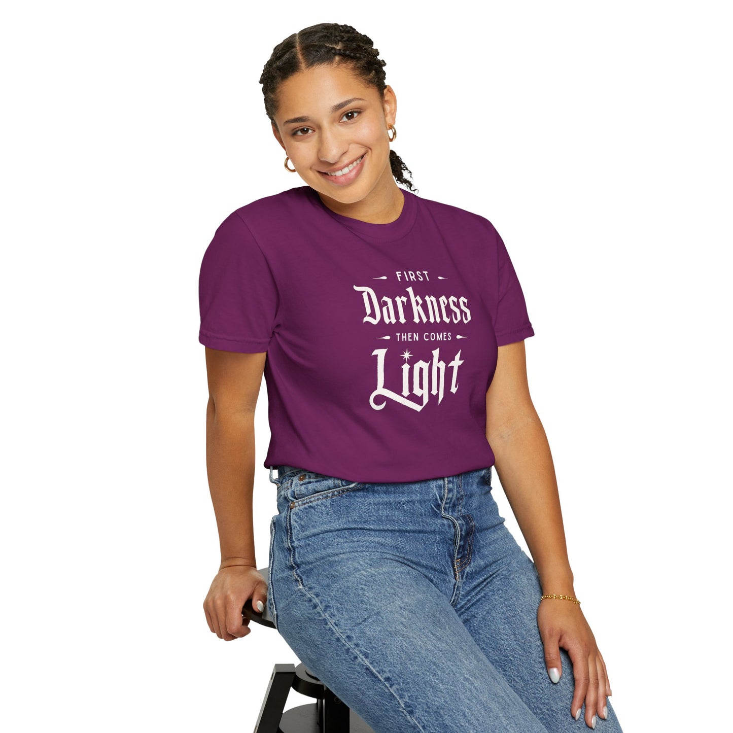 "First Darkness Then Comes Light", Unisex T-shirt