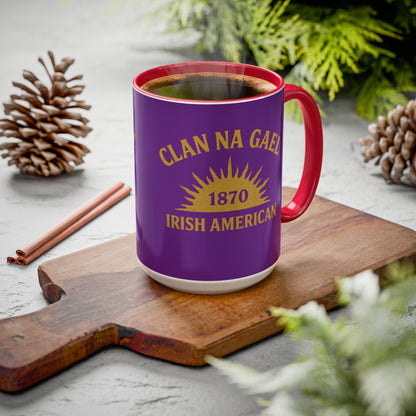 "Clan na Gael - Irish American", Colorful Mugs (11oz, 15oz) (Vesper Violet)