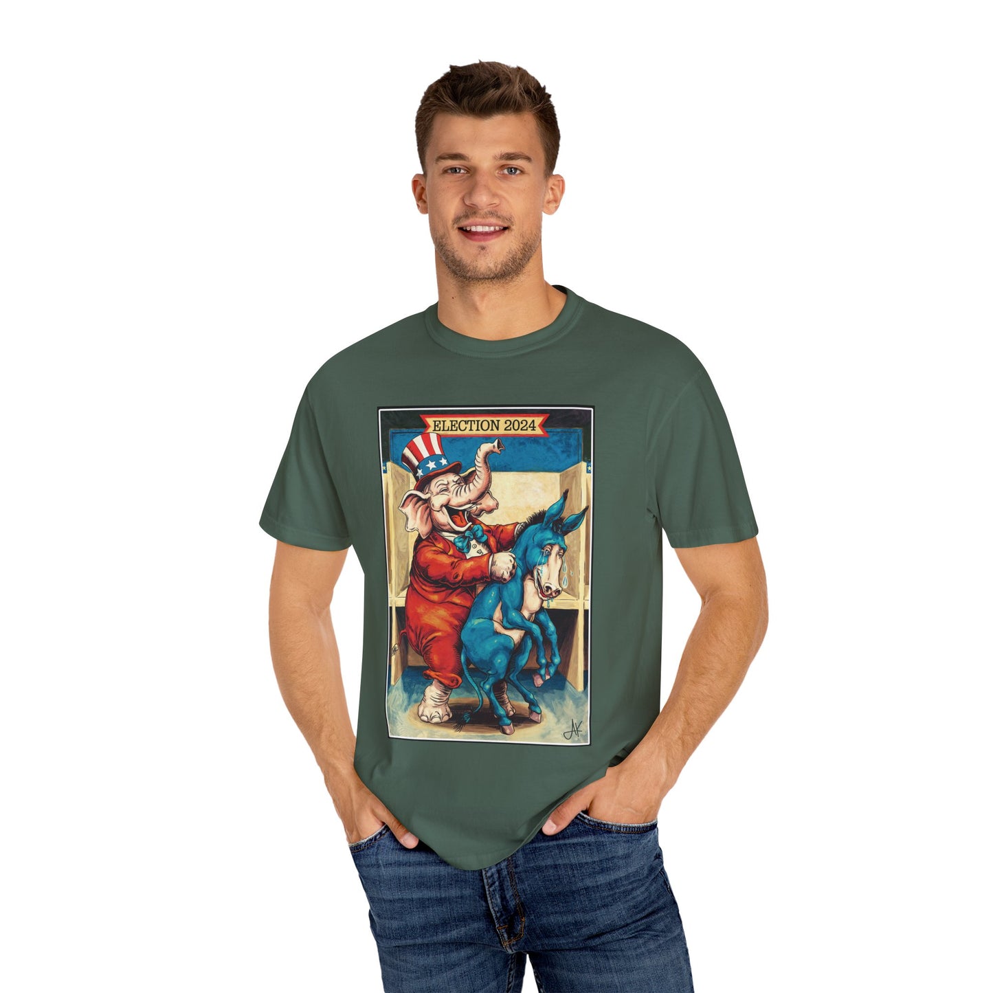 "MAGA Spanked the Donkeys 2024", Unisex T-shirt (Dark Colors)