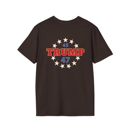 "Trump 45-47 Circle of Stars", Unisex Softstyle T-Shirt
