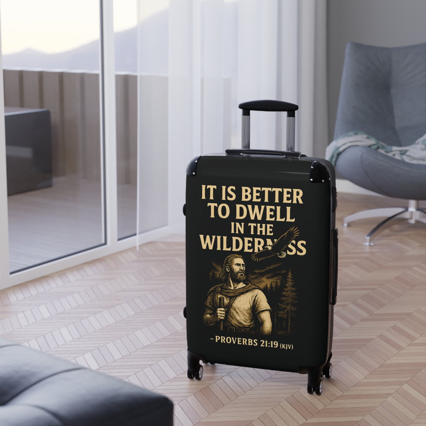 "Proverbs 21:19 (KJV), Suitcases (Void Black)