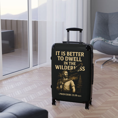 "Proverbs 21:19 (KJV), Suitcases (Void Black)