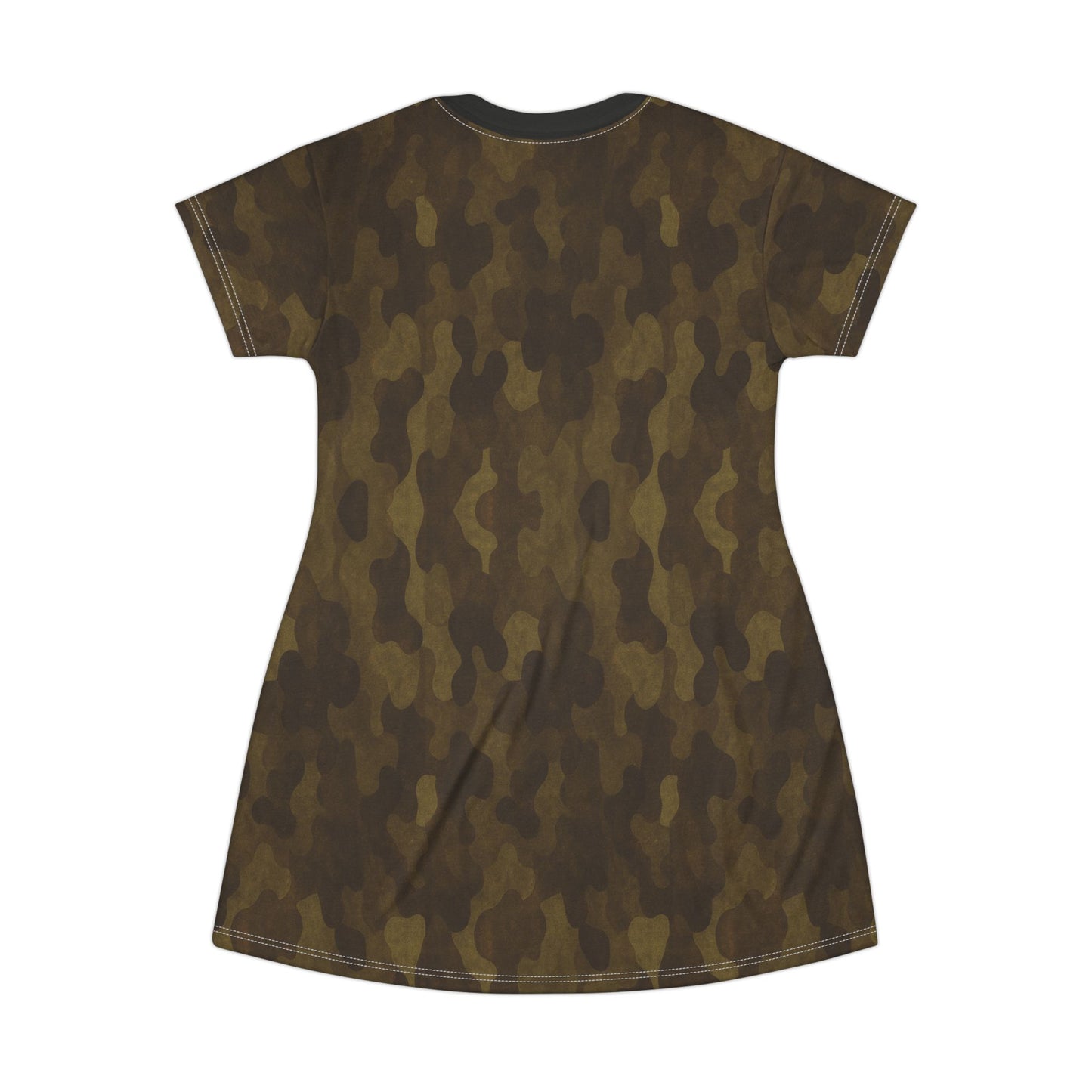"Swamp Recon Camouflage", T-Shirt Dress (Alligator Black Collar)