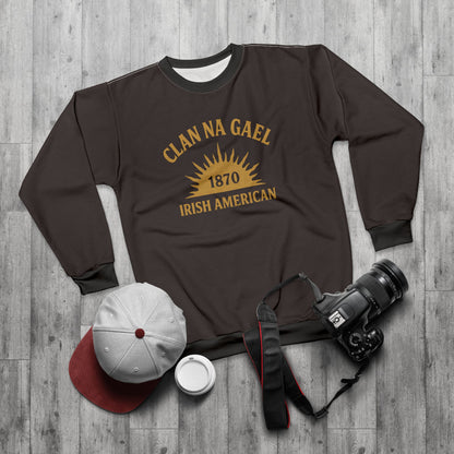"Clan na Gael - Irish American", Unisex Sweatshirt (Seal Brown)
