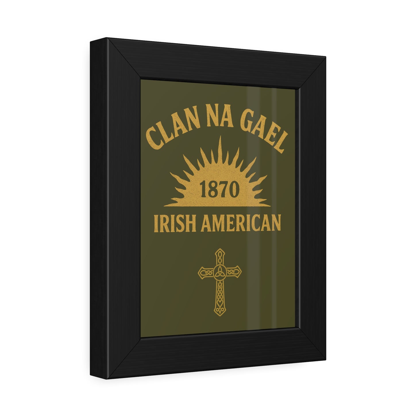 "Clan na Gael - Irish American", Framed Paper Poster (Fianna Green)