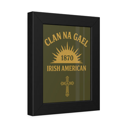 "Clan na Gael - Irish American", Framed Paper Poster (Fianna Green)