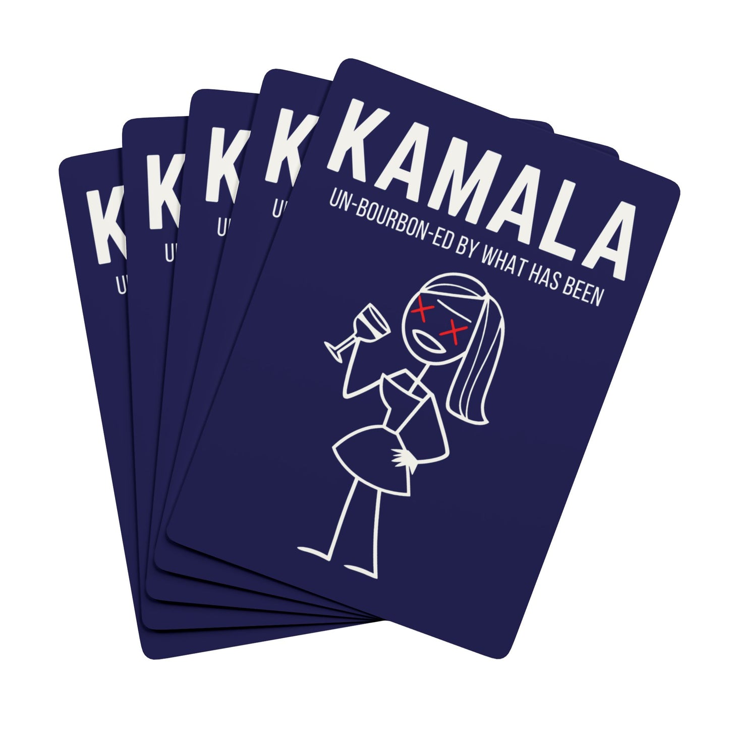 "KAMALA un-Bourbon-ed" #01, Political Playing Cards (Obsidian Blue)