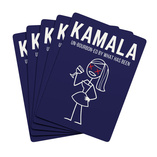 "KAMALA un-Bourbon-ed" #01, Political Playing Cards (Obsidian Blue)