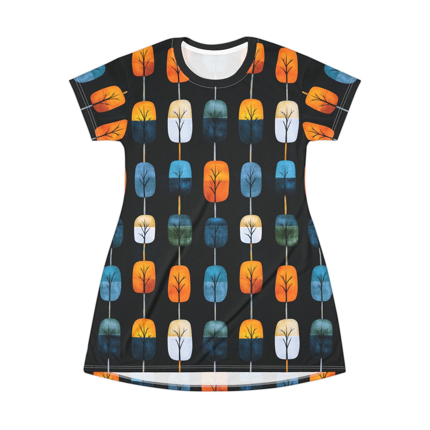 "Skyroot Grove", T-Shirt Dress (Skyroot Black Collar)