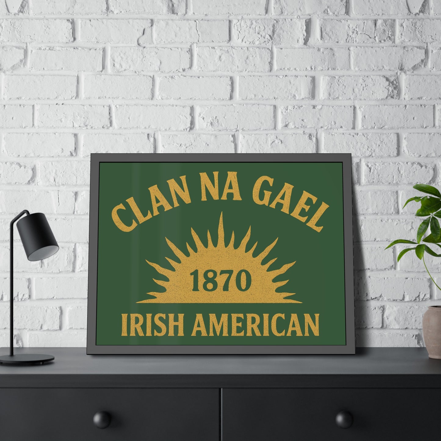 "Clan na Gael - Irish American", Framed Paper Poster (Brithemain Green)