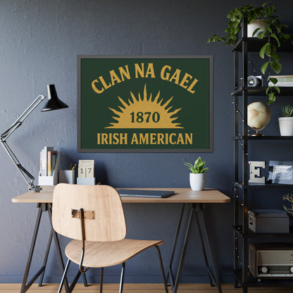 "Clan na Gael - Irish American", Framed Paper Poster (Fenian Green)
