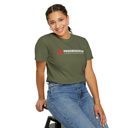 "Progressivism - Enemy of Western Civilization", Unisex T-shirt (Dark Colors)