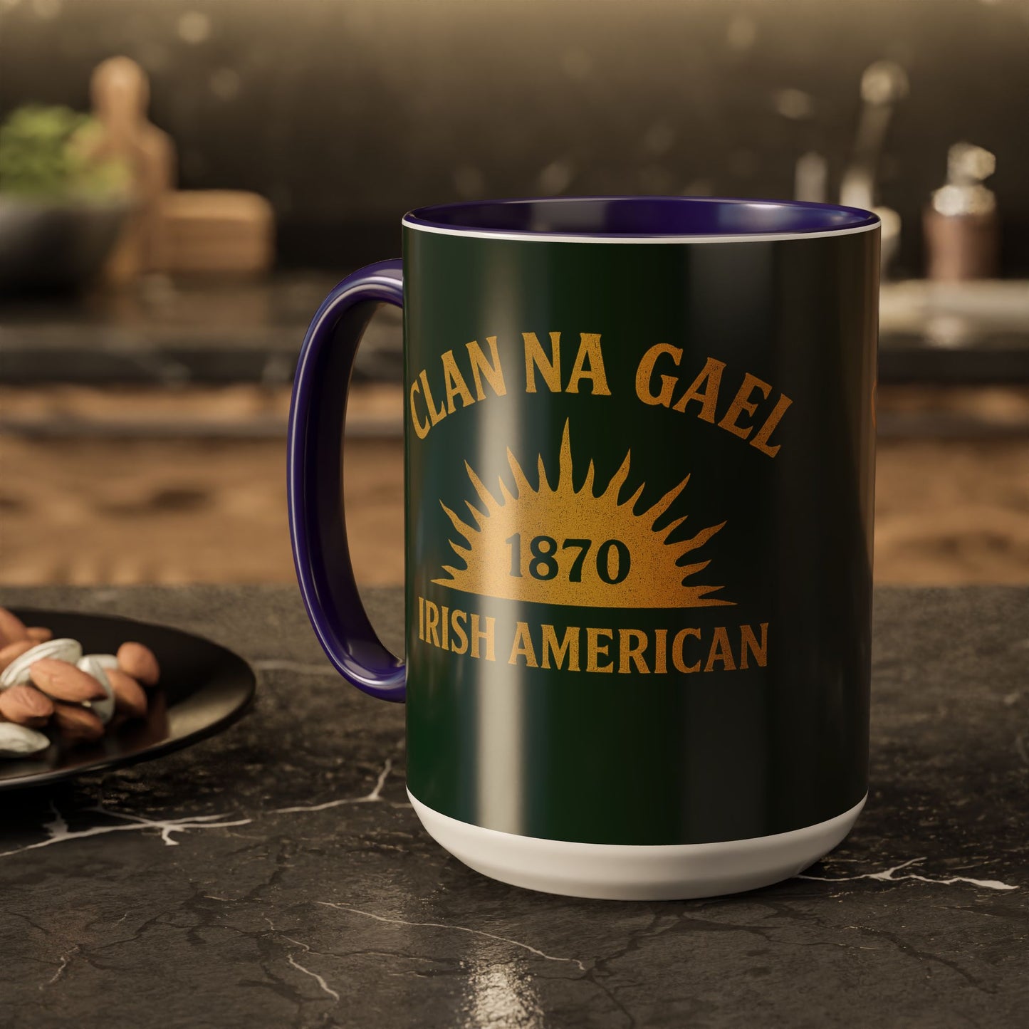 "Clan na Gael - Irish American", Colorful Mugs (11oz, 15oz) (Fenian Green)