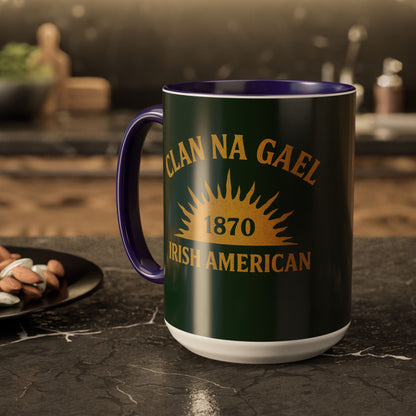"Clan na Gael - Irish American", Colorful Mugs (11oz, 15oz) (Fenian Green)