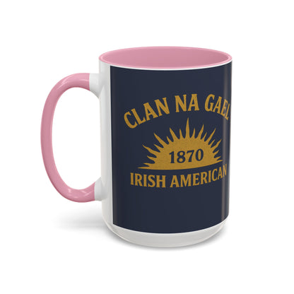 "Clan na Gael - Irish American", Colorful Mugs (11oz, 15oz) (Blue Burka Grey)