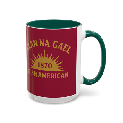 "Clan na Gael - Irish American", Colorful Mugs (11oz, 15oz) (Fénechas Red)