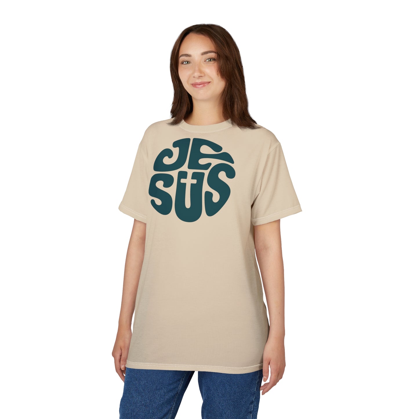 "Retro Jesus", Unisex T-shirt (Antique Parchment)