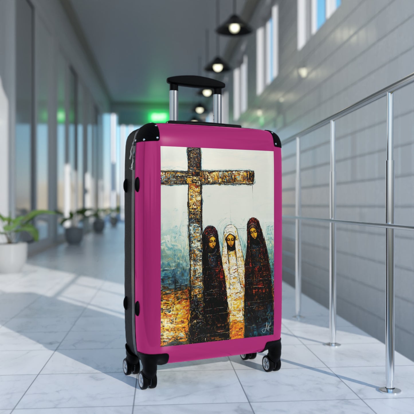 "At-the-Foot of the Cross - John 19:25", Suitcases (Dark Pink)