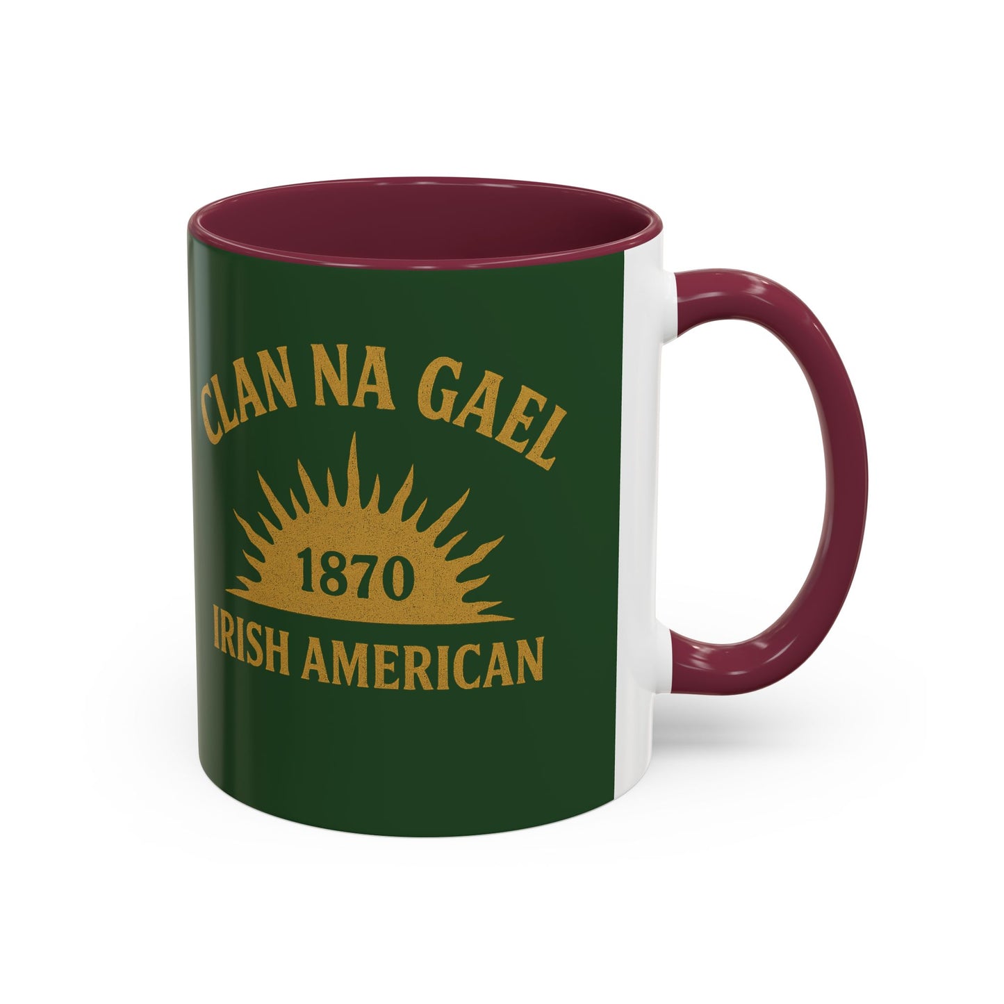 "Clan na Gael - Irish American", Colorful Mugs (11oz, 15oz) (Brithemain Green)