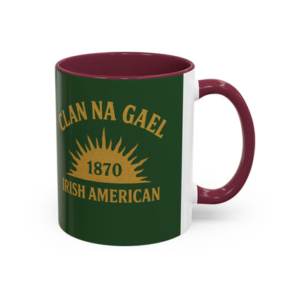 "Clan na Gael - Irish American", Colorful Mugs (11oz, 15oz) (Brithemain Green)