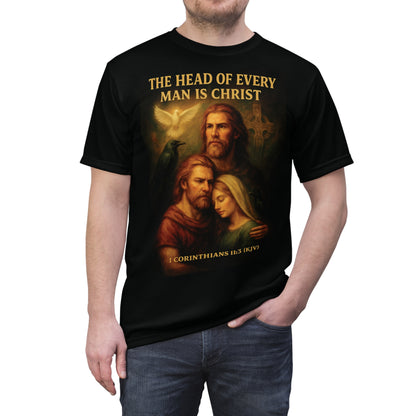 "1 Corinthians 11:3 (KJV)", Wearable Art Unisex T-shirt (Void Black)