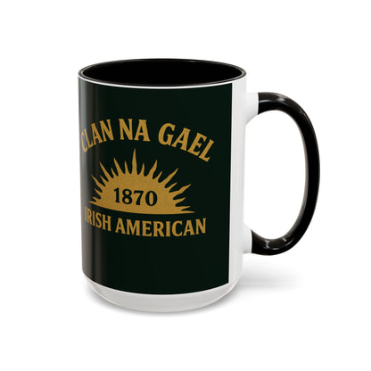 "Clan na Gael - Irish American", Colorful Mugs (11oz, 15oz) (Túath Green)