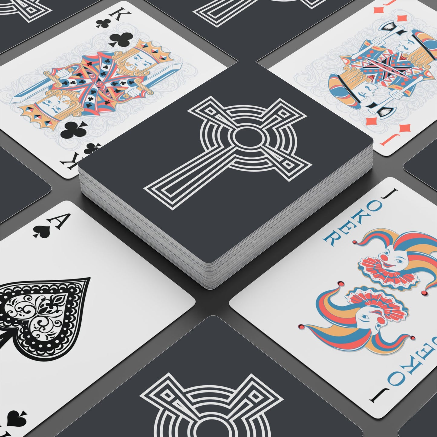 "A Simple High Cross", Christian Playing Cards (Hebridean Grey)