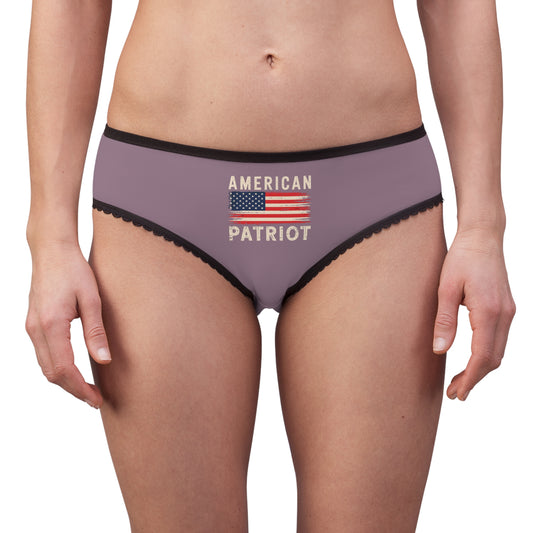 "American Patriot" with Flag #02, Women's Briefs (Mountbatten Pink)