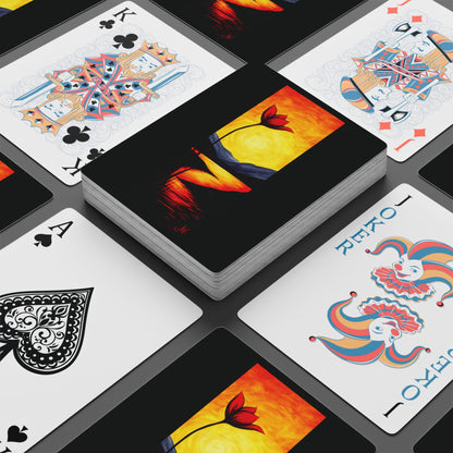 "Bloom of Twighlight's Passion", Fine Art Playing Cards (Void Black)