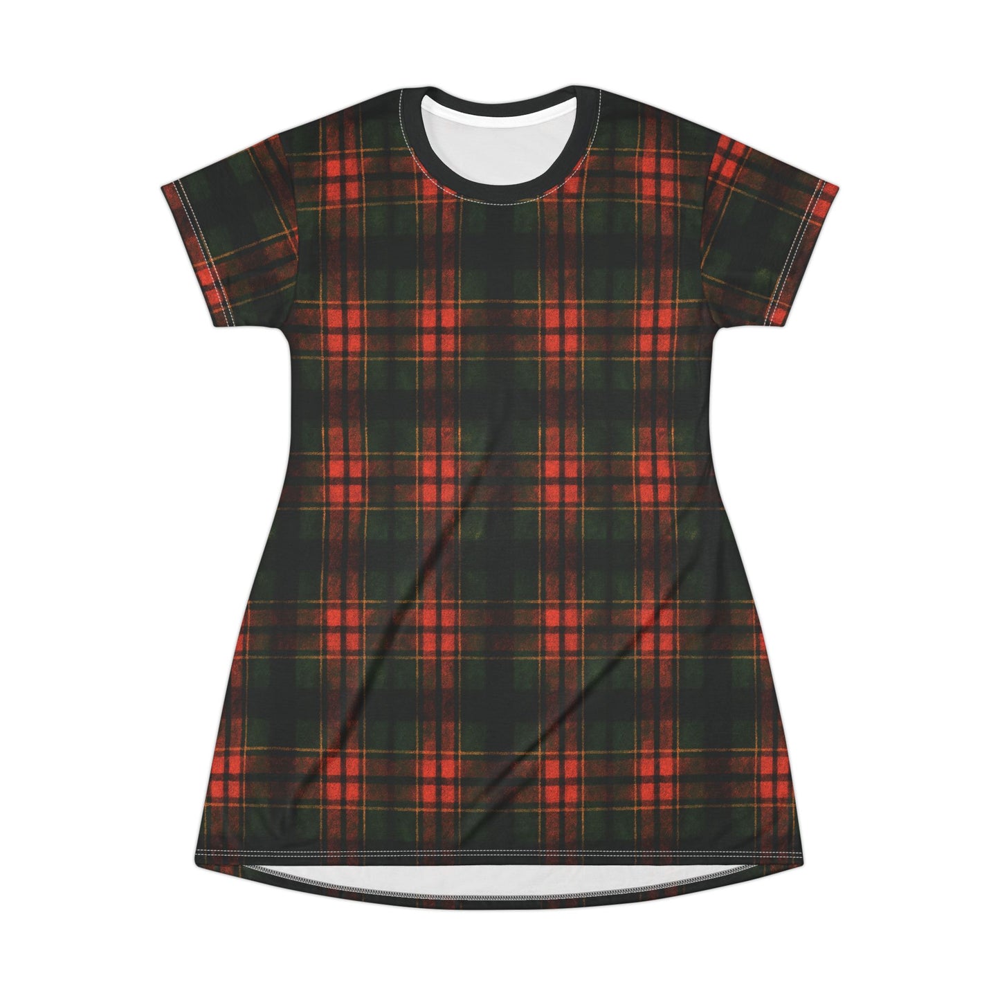 "Kilmor Brieve Tartan", T-Shirt Dress (Brieve Black Collar)