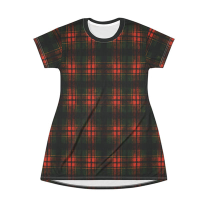 "Kilmor Brieve Tartan", T-Shirt Dress (Brieve Black Collar)