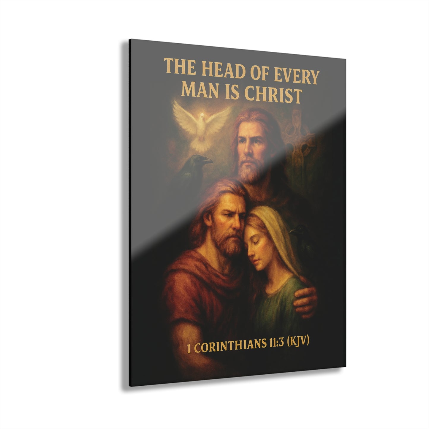 "1 Corinthians 11:3 (KJV)", Acrylic Wall Prints (French Cleat Hanging) (Shadow Black)
