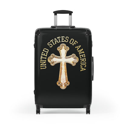 "USA Gold Cross" Suitcases (Black)