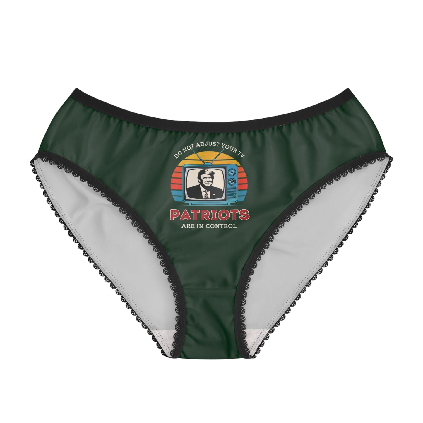 "Patriots are in Control" #01, Women's Briefs (Monsoon Green)