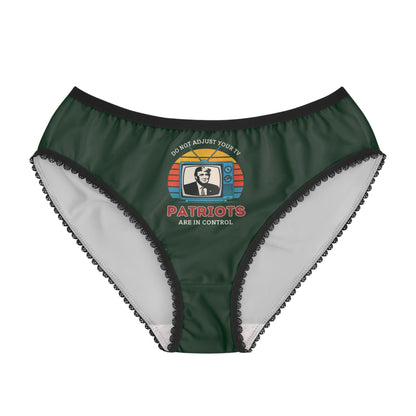 "Patriots are in Control" #01, Women's Briefs (Monsoon Green)