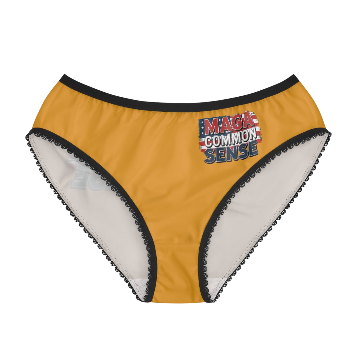 "MAGA Common Sense" #01, Women's Briefs (School Bus Yellow)