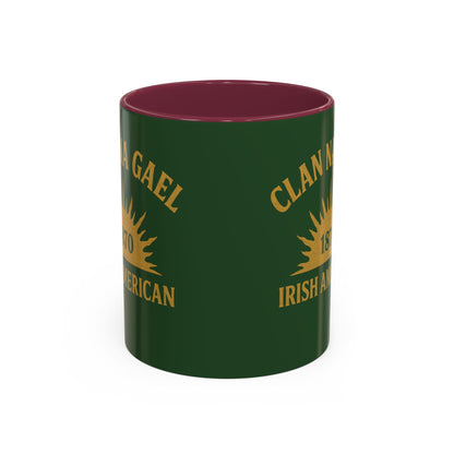 "Clan na Gael - Irish American", Colorful Mugs (11oz, 15oz) (Brithemain Green)