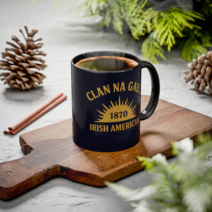 "Clan na Gael - Irish American", Colorful Mugs (11oz, 15oz) (Black Rock Blue)