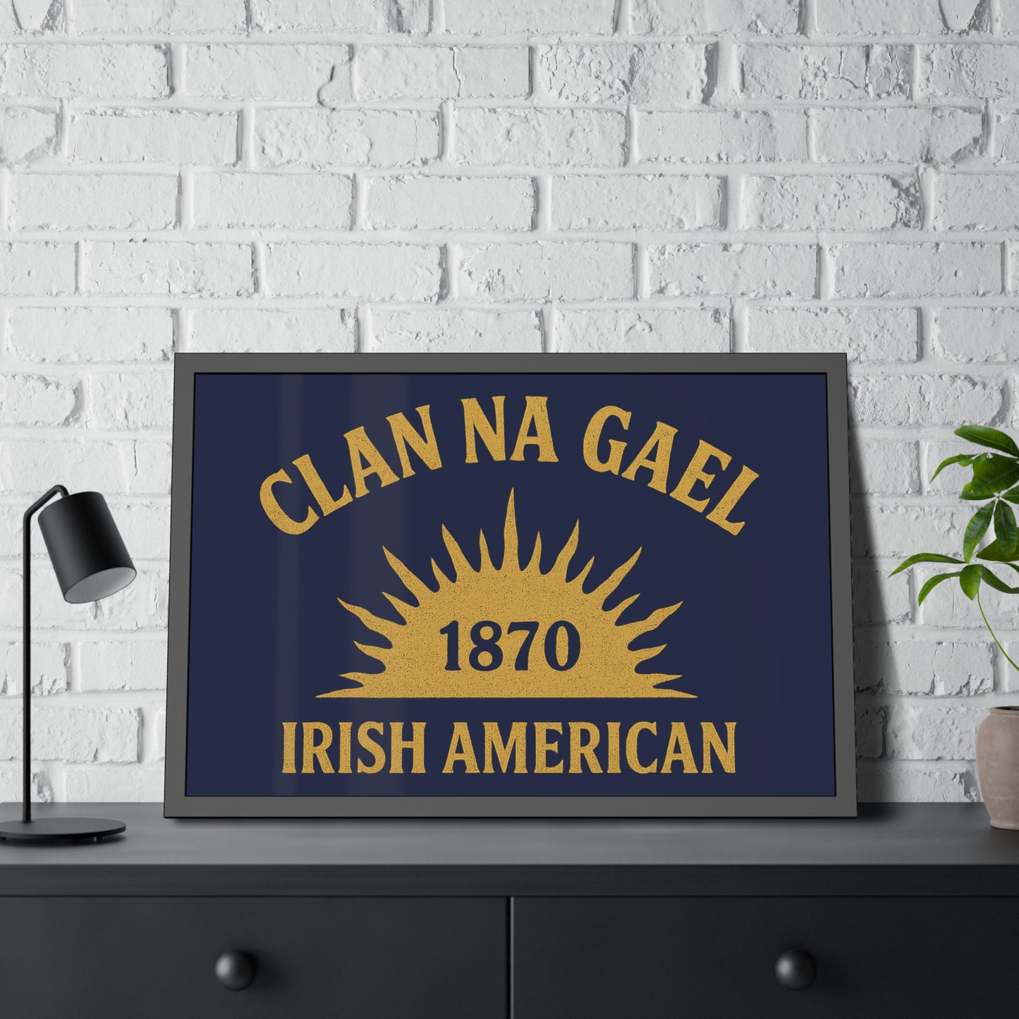 "Clan na Gael - Irish American", Framed Paper Poster (Mariana Blue)