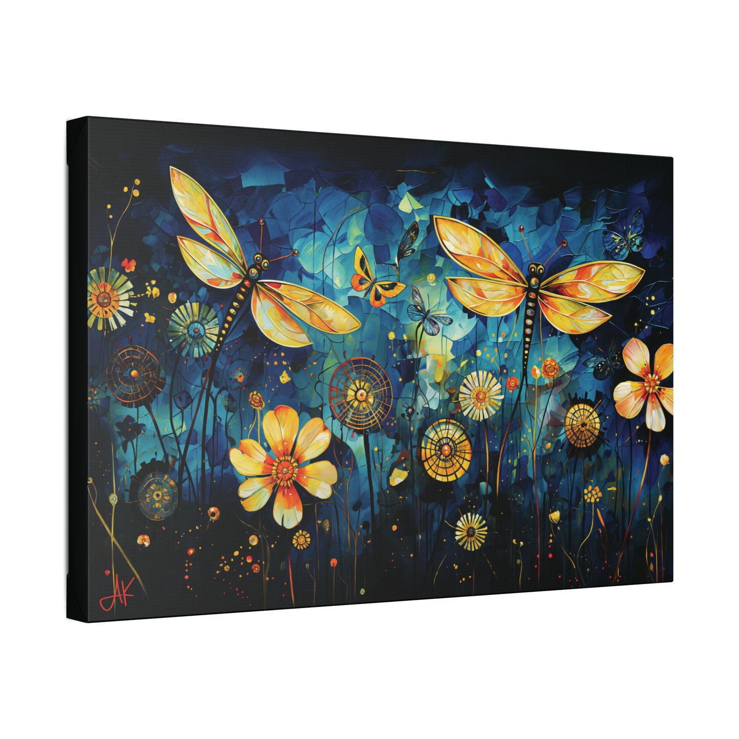 "Lucky Day Dragonflies", Stretched Classic Canvas Fine Art Print