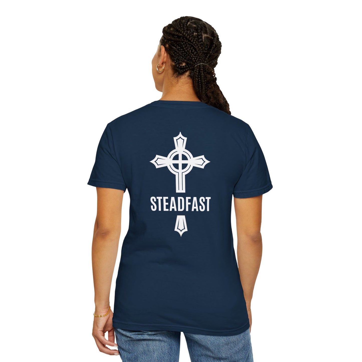 "Steadfast Cross in White", Unisex T-shirt