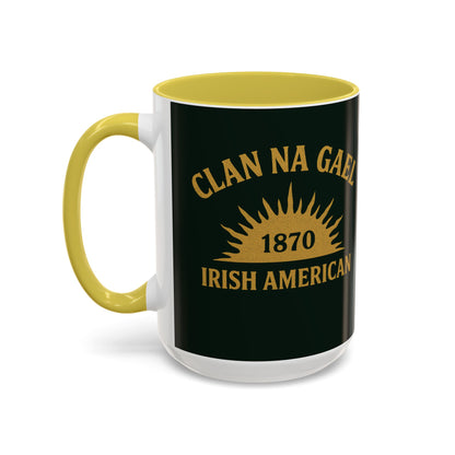 "Clan na Gael - Irish American", Colorful Mugs (11oz, 15oz) (Túath Green)