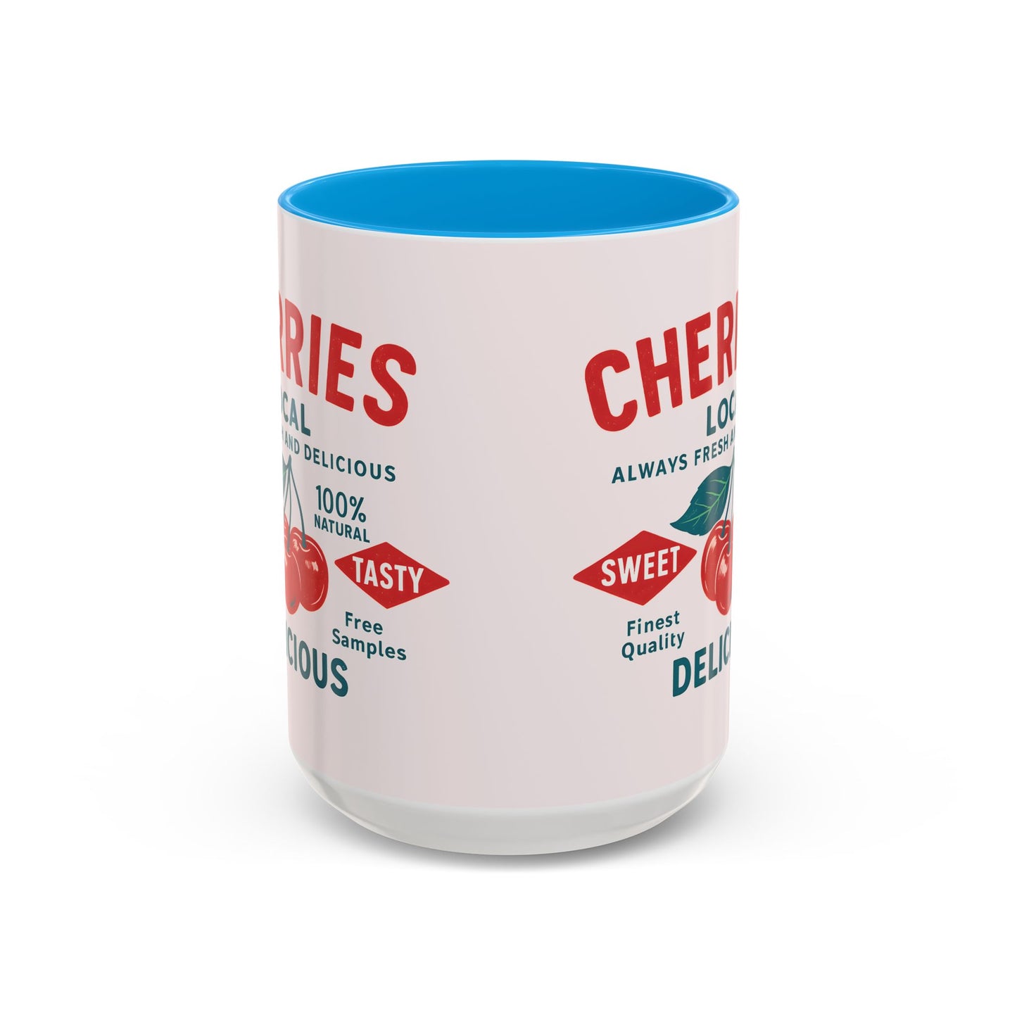 "Delicious Cherries", Colorful Mugs (11oz, 15oz) (Sea Salt Sherbet)