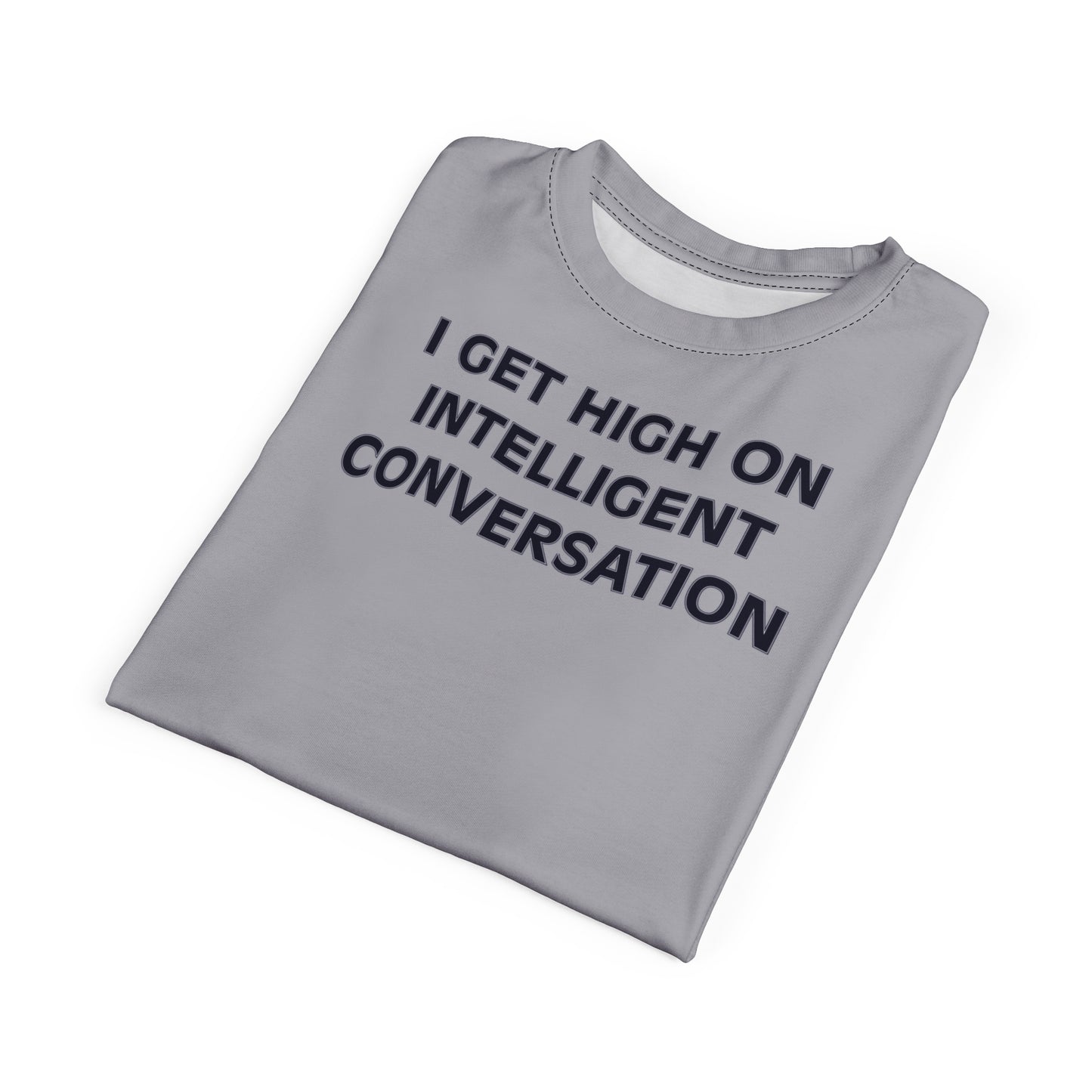 "Intelligent Conversation", Unisex T-shirt (Moonwalk Grey)